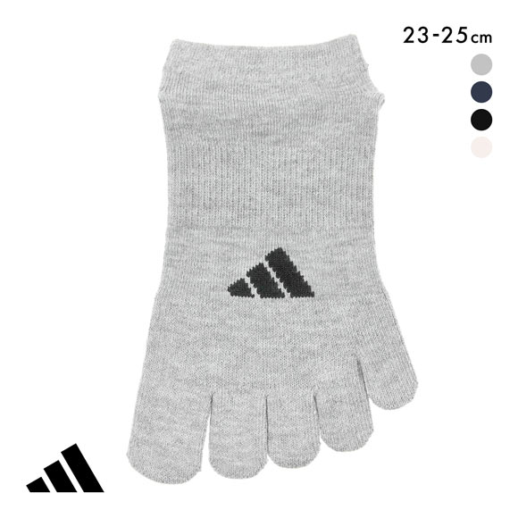 アディダス 足底滑り止め付き 5本指 スニーカー丈 ソックス レディース adidas 23-25cm