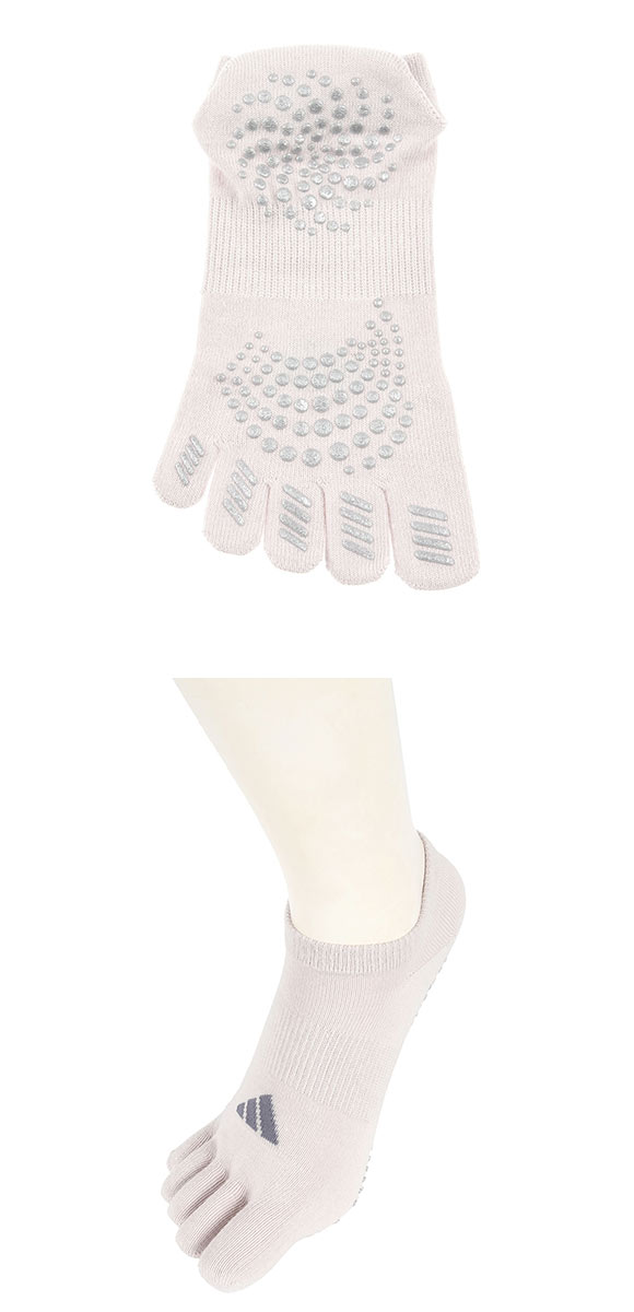 アディダス 足底滑り止め付き 5本指 スニーカー丈 ソックス レディース adidas 23-25cm