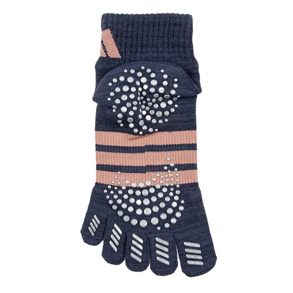 アディダス スリーストライプ 足底滑り止め付き 5本指 ショート丈 ソックス レディース adidas 23-25cm