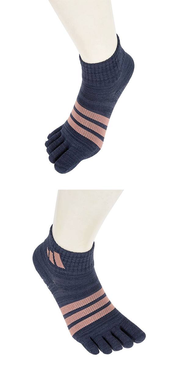 アディダス スリーストライプ 足底滑り止め付き 5本指 ショート丈 ソックス レディース adidas 23-25cm