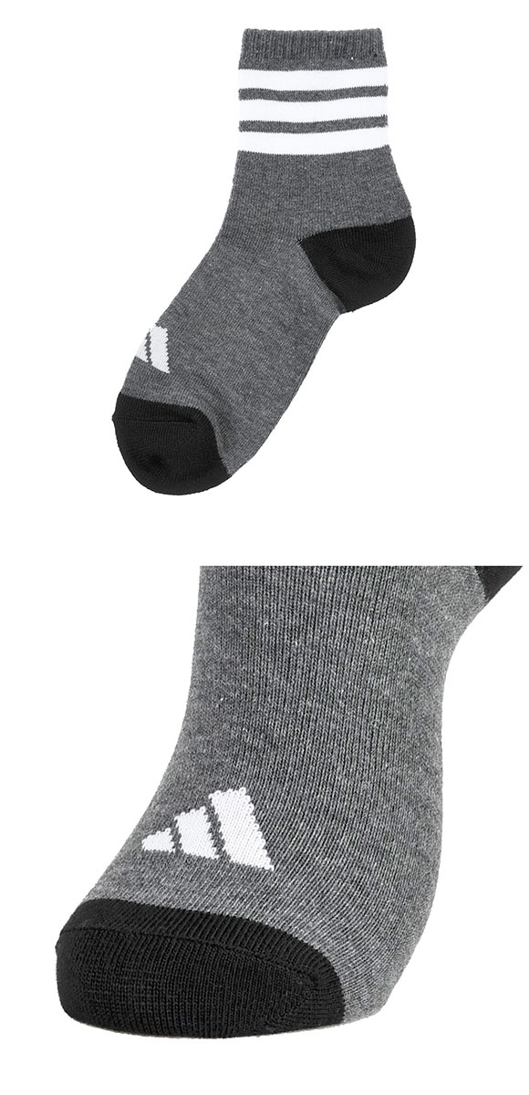 アディダス スリーストライプ ショート丈 ソックス 3足セット レディース 靴下 adidas 23-25cm