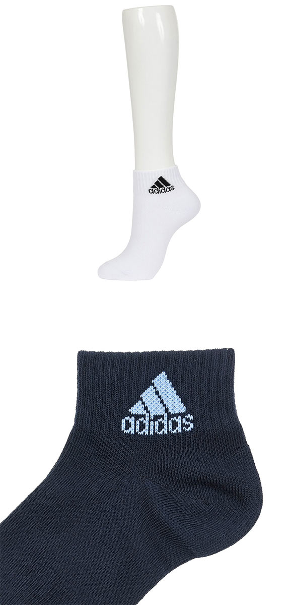 アディダス adidas ショート丈ソックス 三足組 レディース ワンポイント 消臭 定番 ベーシック 23-25cm