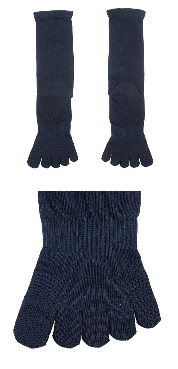 福助 満足 清潔 5本指 クルー丈 ソックス メンズ 靴下 口ゴムゆったり DRY 平無地 fukuske