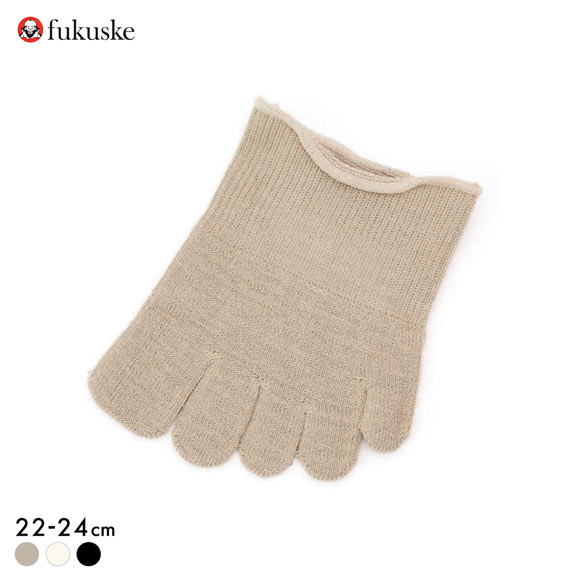福助 シルク つま先5本指 ソックス レディース fukuske 天然素材 絹混