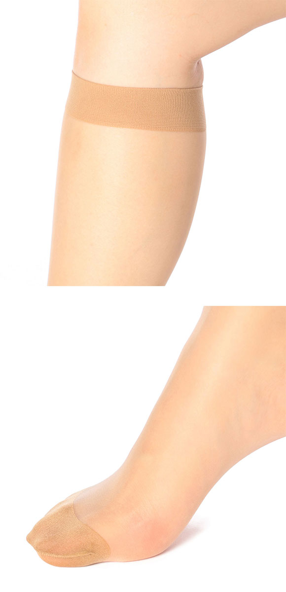 福助 fukuske 満足 伝線しにくい ノンラン 着圧 ショートストッキング 5足組 レディース ひざ下ストッキング