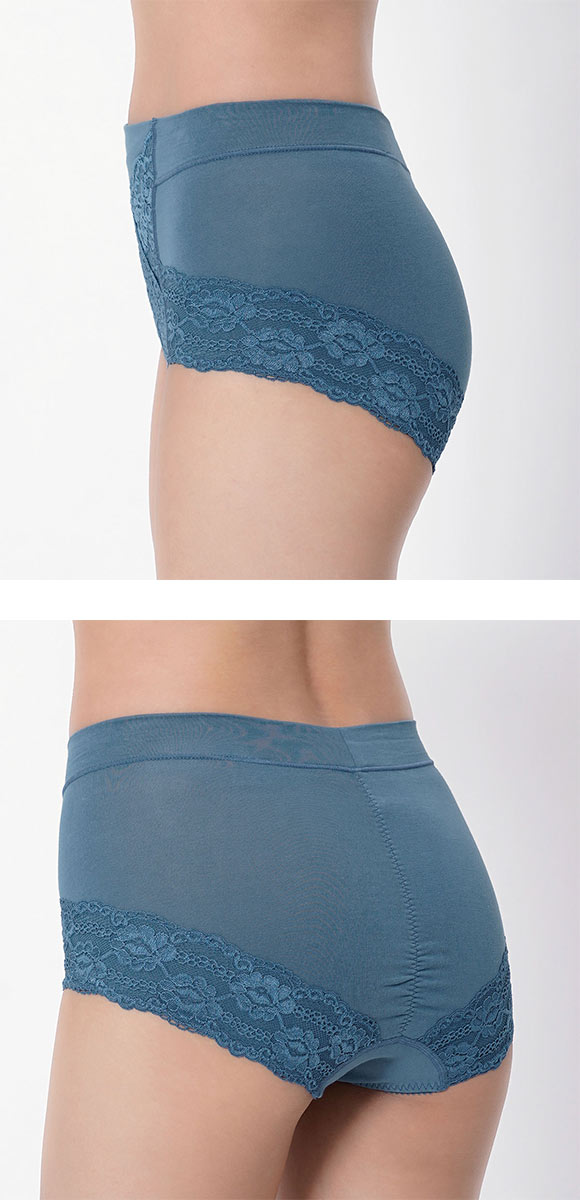 福助 Fukuske 集中美腹メイク ショーツ やや深ばき フロントレース スタンダード レディース 単品