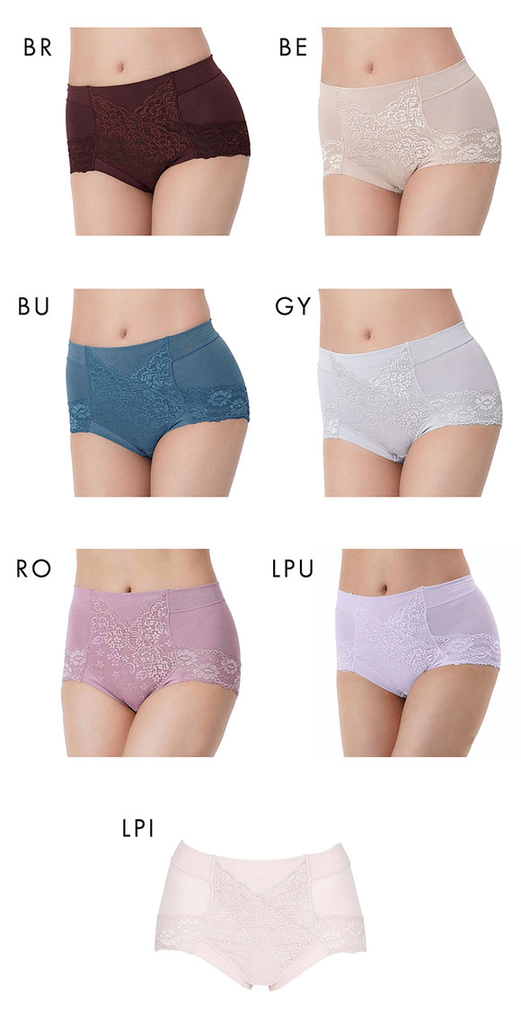 福助 Fukuske 集中美腹メイク ショーツ やや深ばき フロントレース スタンダード レディース 単品