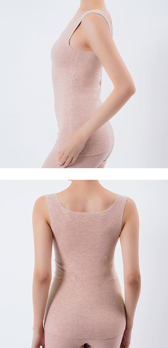 福助 Fukuske 美温活 おふとん心地 シームレス カップ付きタンクトップ レディース インナー 起毛 あったか