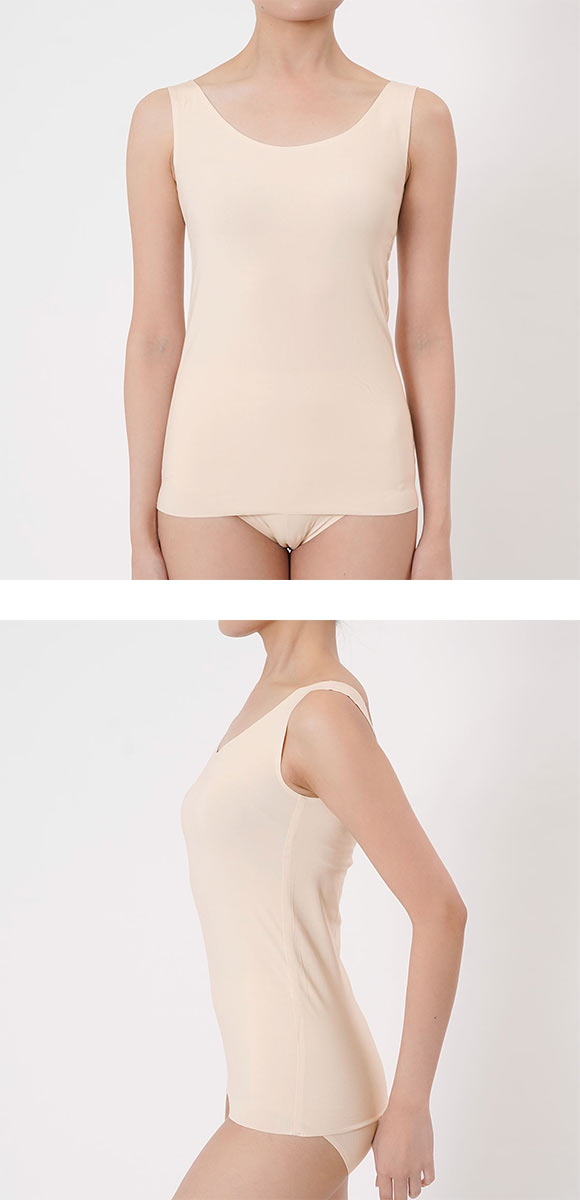 福助 満足 タンクトップ インナー 美涼活 接触冷感 綿混 レディース fukuske