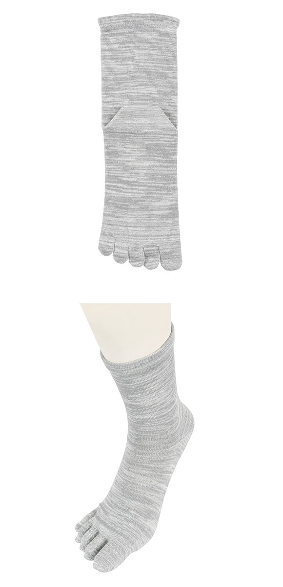 福助 ふくらし くちゴムなし 5本指 クルー丈 ソックス メンズ 靴下 抗菌防臭 fukuske 24-26cm 26-28cm