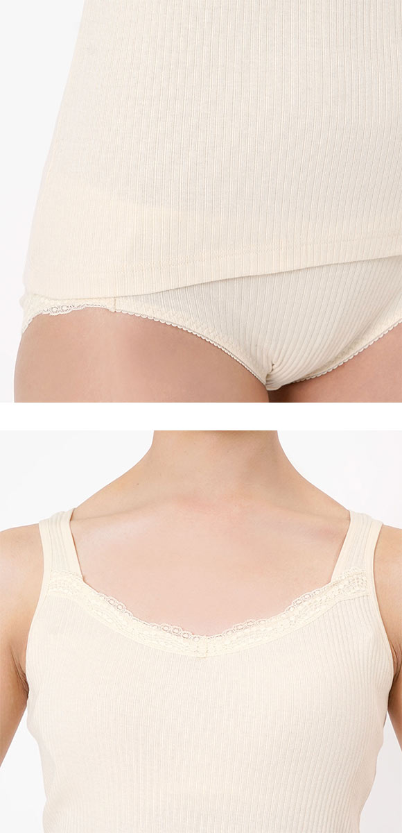 福助 kihada コットン100％ カップ付き タンクトップ レディース インナー fukuske キハダ