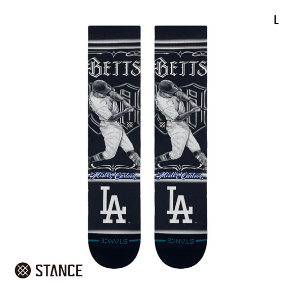 スタンス BETTS CARTOON CREW クルー丈 ソックス メンズ STANCE 黒 靴下