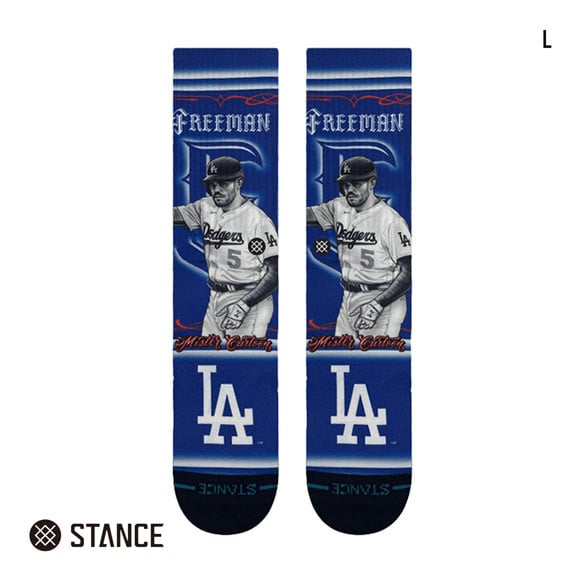 スタンス FREEMAN CARTOON CREW クルー丈 ソックス メンズ STANCE 青 靴下
