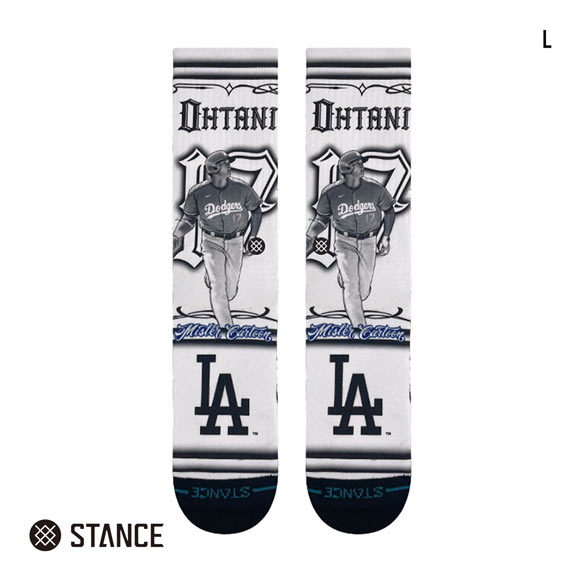 スタンス SHOHEI CARTOON CREW クルー丈 ソックス メンズ STANCE 白 靴下