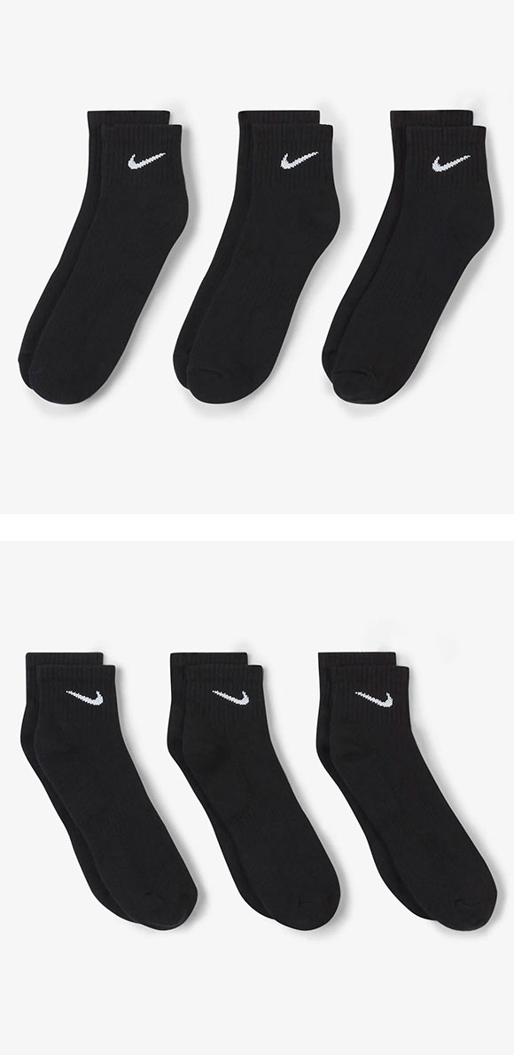 ナイキ NIKE エブリデイ クッション ショート丈 ソックス 3足組 靴下 メンズ レディース SX7667 21-23cm 23-25cm 25-27cm 27-29cm