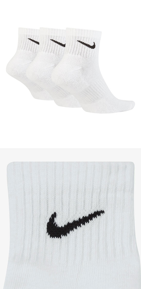 ナイキ NIKE エブリデイ クッション ショート丈 ソックス 3足組 靴下 メンズ レディース SX7667 21-23cm 23-25cm 25-27cm 27-29cm