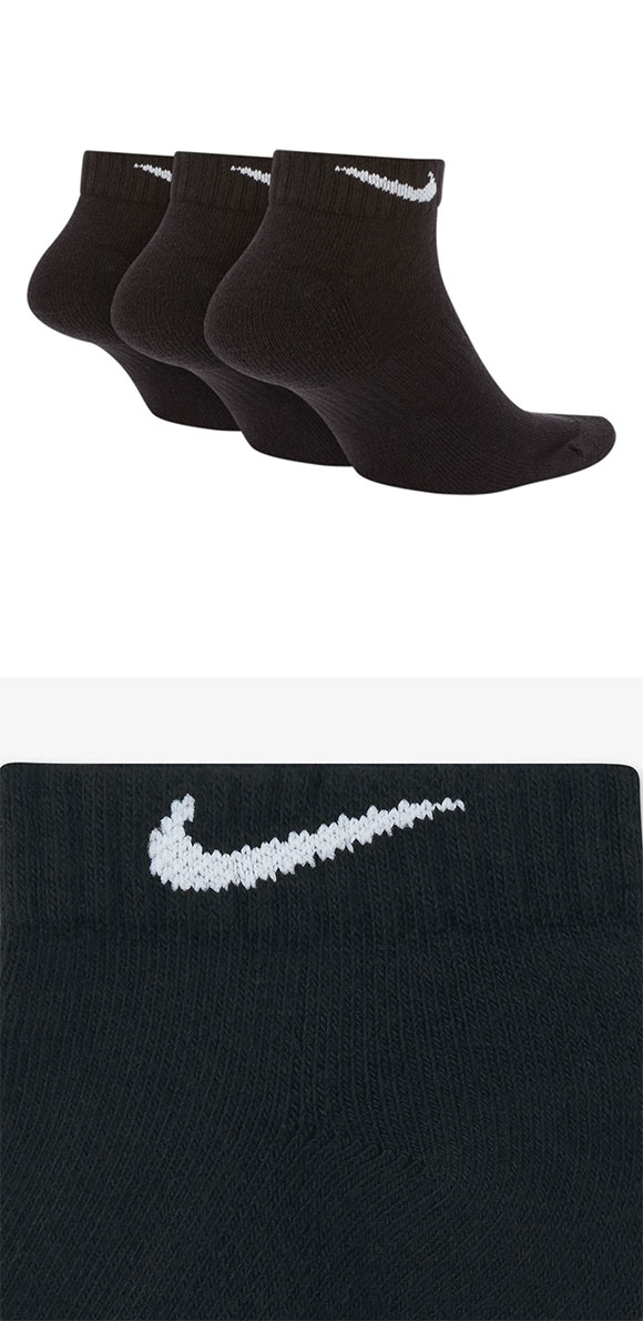 ナイキ NIKE エブリデイ クッション ロー ソックス 3足組 靴下 メンズ レディース SX7670 21-23cm 23-25cm 25-27cm 27-29cm