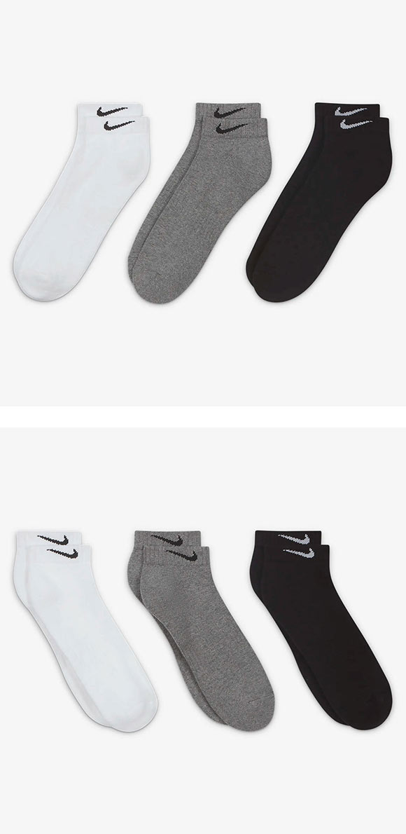 ナイキ NIKE エブリデイ クッション ロー ソックス 3足組 靴下 メンズ レディース SX7670 21-23cm 23-25cm 25-27cm 27-29cm