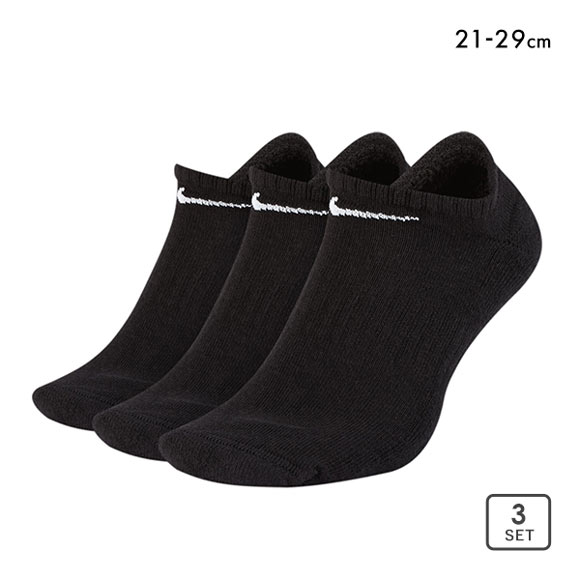 ナイキ NIKE エブリデイ クッション ノーショウ ソックス 3足組 靴下 メンズ レディース SX7673 21-23cm 23-25cm 25-27cm 27-29cm