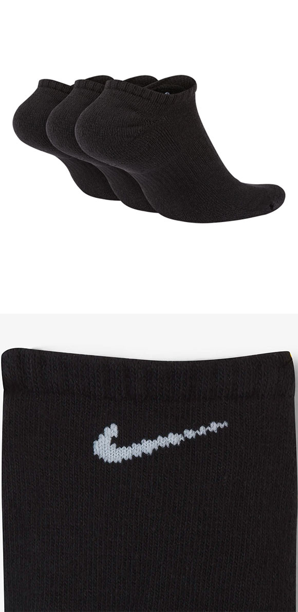 ナイキ NIKE エブリデイ クッション ノーショウ ソックス 3足組 靴下 メンズ レディース SX7673 21-23cm 23-25cm 25-27cm 27-29cm