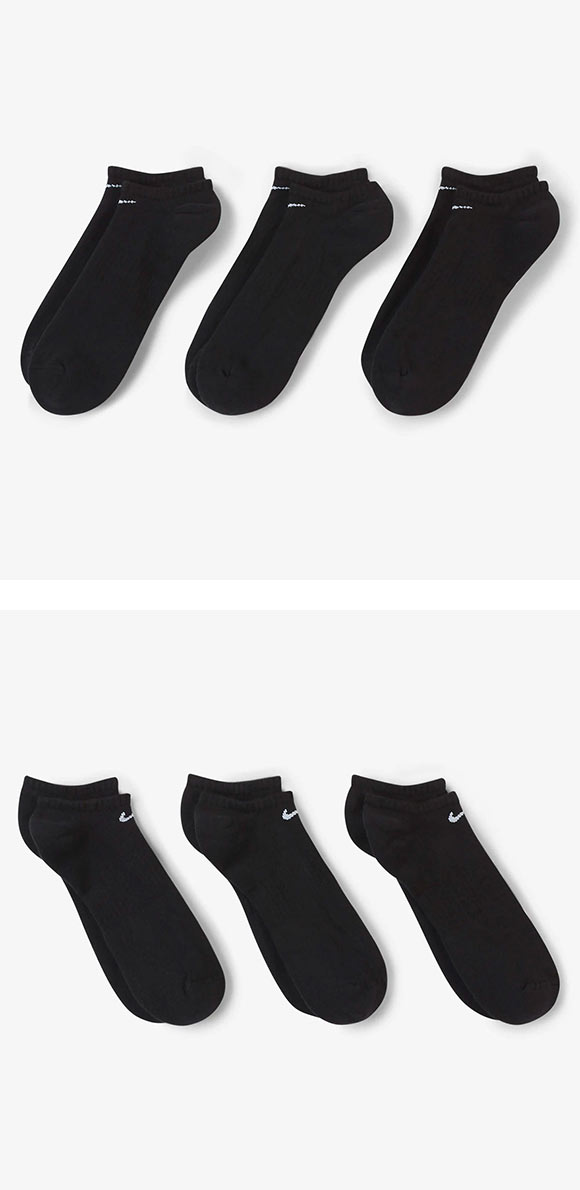 ナイキ NIKE エブリデイ クッション ノーショウ ソックス 3足組 靴下 メンズ レディース SX7673 21-23cm 23-25cm 25-27cm 27-29cm