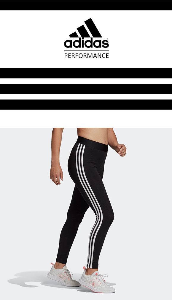 アディダス adidas スポーツレギンス レディース W ESS エッセンシャル 3ストライプ コットン タイツ スポーツウェア 28881