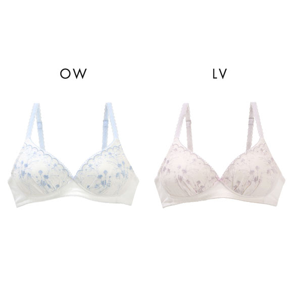 カジュアルフィーリング コットン 刺しゅうレース ノンワイヤーブラ レディース リラクシング ワイヤレスブラ 単品 Casual Feeling