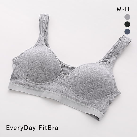 Every Day Fit Bra エブリデイフィットブラ ノンワイヤー ブラジャー レディース 綿混 やわらかカップ 単品