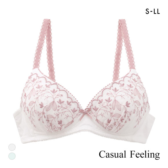 カジュアルフィーリング コットンレース ノンワイヤー ブラジャー レディース リラクシング Casual Feeling OW MI