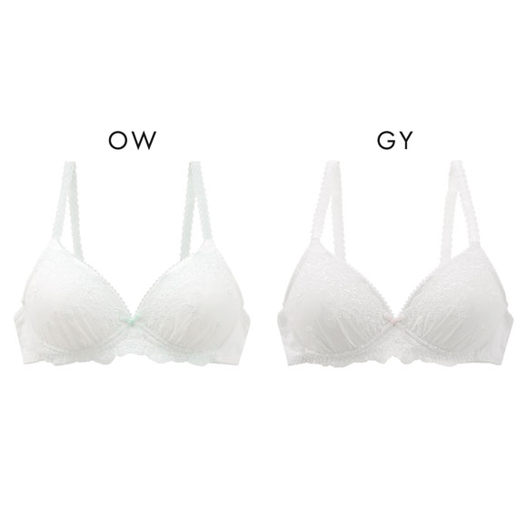カジュアルフィーリング コットンレース ノンワイヤー ブラジャー レディース リラクシング Casual Feeling OW GY