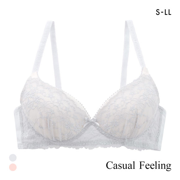 カジュアルフィーリング ラッセルレース ノンワイヤー ブラジャー レディース リラクシング Casual Feeling