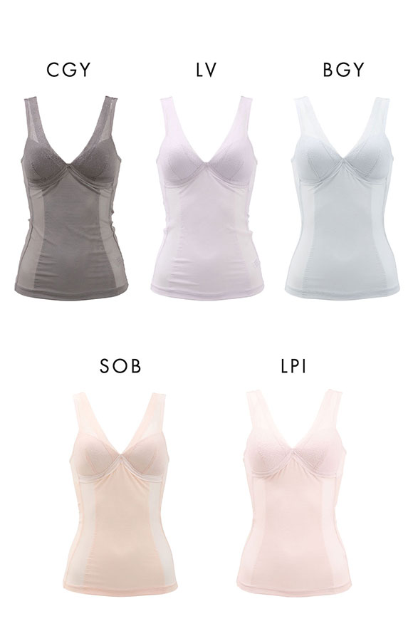 下からはけるブラシェイパー ボディシェイパー タンクトップ モールドカップ ノンワイヤー ブラトップ 補正下着