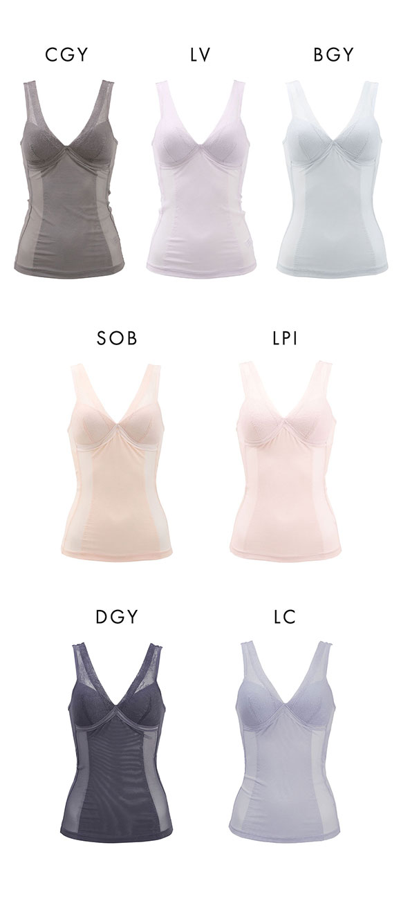 下からはけるブラシェイパー ボディシェイパー タンクトップ モールドカップ ノンワイヤー ブラトップ 補正下着