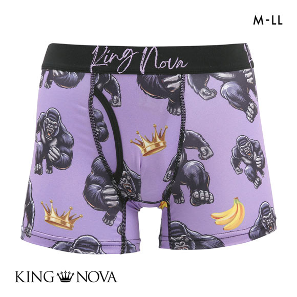 キングノバ アメコミ風ゴリラ柄 ボクサーパンツ メンズ 前あき  M L LL KING NOVA ストレッチ プリント