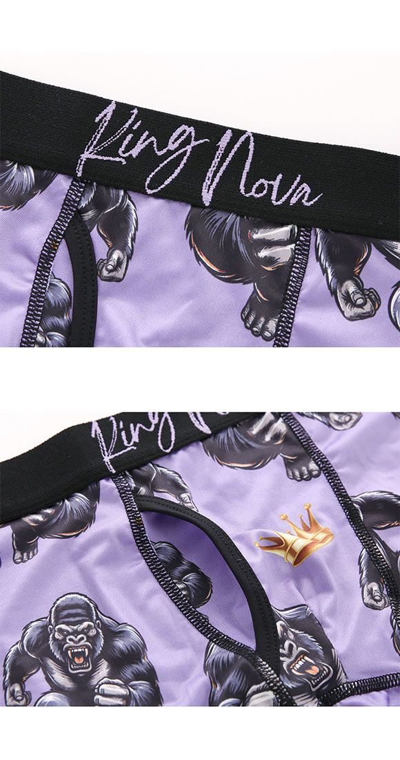 キングノバ アメコミ風ゴリラ柄 ボクサーパンツ メンズ 前あき  M L LL KING NOVA ストレッチ プリント
