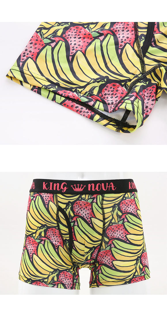 キングノバ フルーツ柄 ボクサーパンツ メンズ 前あき M L LL ストレッチ プリント 大きいサイズ KING NOVA