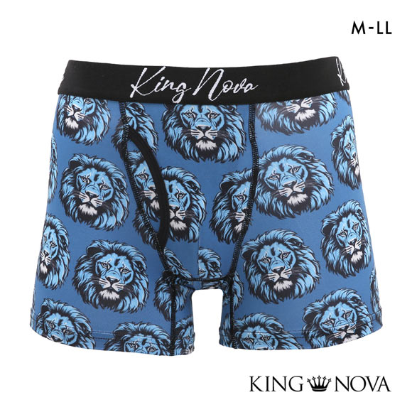 キングノバ ライオン柄 ボクサーパンツ メンズ 前あき M L LL ストレッチ プリント 大きいサイズ KING NOVA