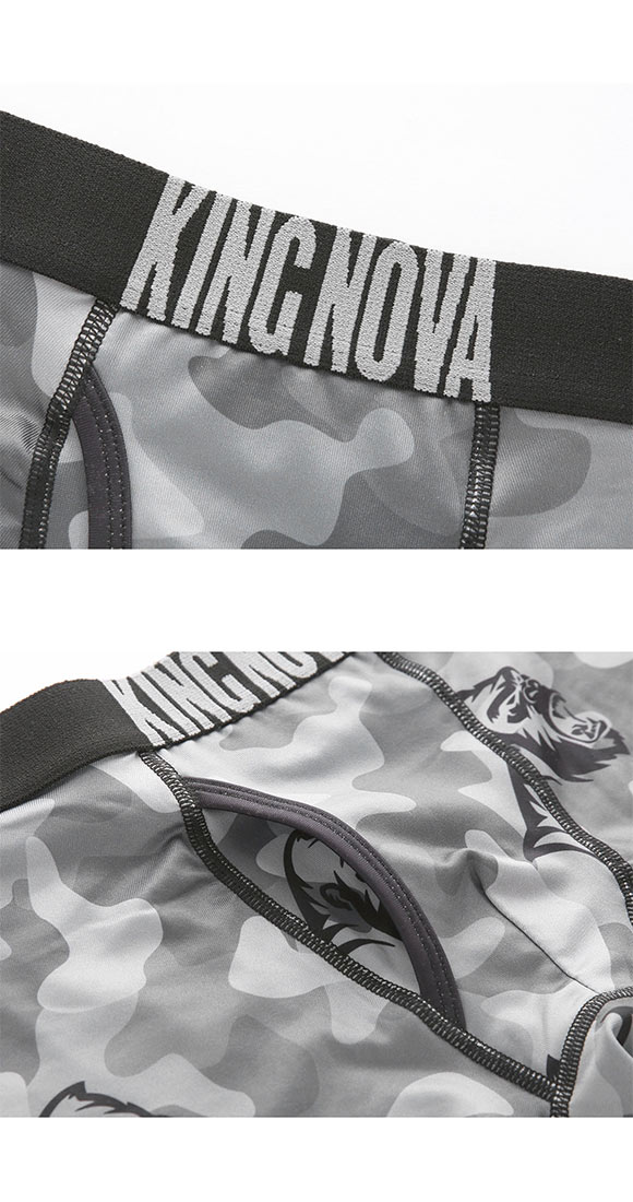 キングノバ あったか裏起毛 迷彩×ゴリラ柄 ボクサーパンツ メンズ 前あき M L LL 冷え 保温 ストレッチ 寒さ対策 大きいサイズ 贈り物 ギフト KING NOVA