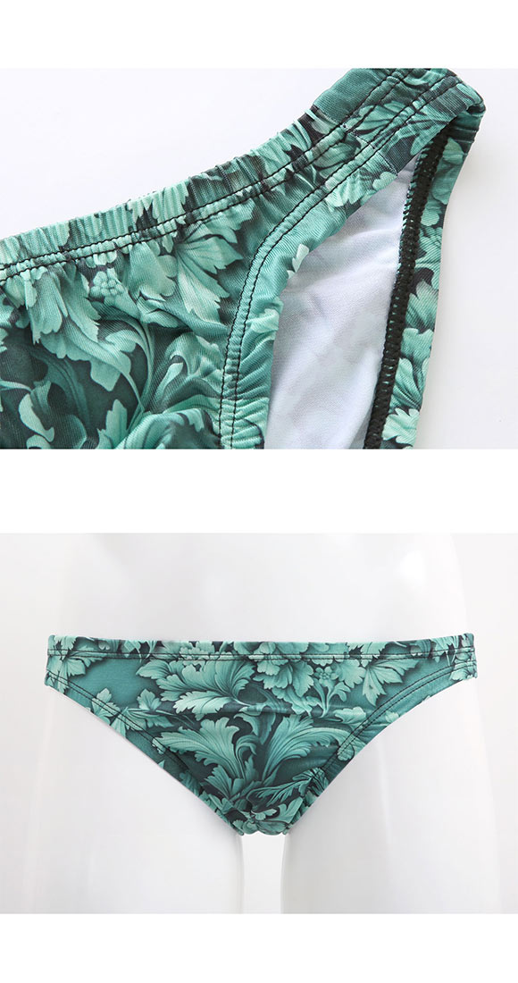 キングノバ ゴシックボタニカル柄 ビキニ フルバック メンズ 前とじ M L LL  パンツ ブリーフ ブーメラン 雄 KING NOVA