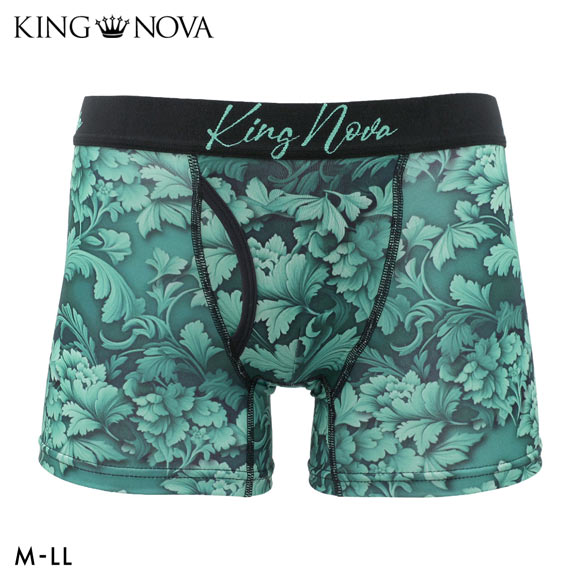 キングノバ ゴシックボタニカル柄 ボクサーパンツ メンズ 前あき M L LL ビキニ ブリーフ プリント 大きいサイズ KING NOVA