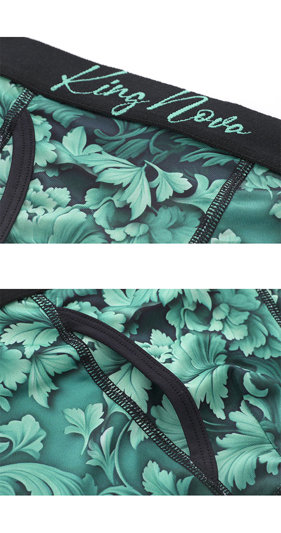 キングノバ ゴシックボタニカル柄 ボクサーパンツ メンズ 前あき M L LL ビキニ ブリーフ プリント 大きいサイズ KING NOVA