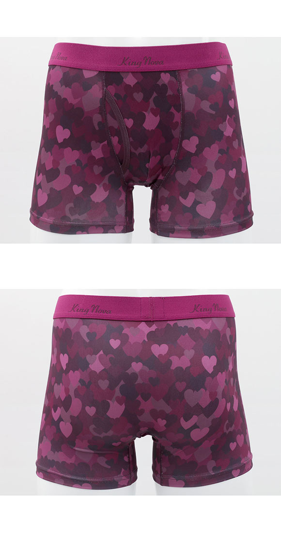 キングノバ ハート柄 ボクサーパンツ メンズ 前あき M L LL ストレッチ プリント 大きいサイズ クリスマス バレンタイン KING NOVA