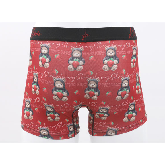キングノバ ストロベリーくま柄 ボクサーパンツ メンズ 前あき M L LL ストレッチ プリント 大きいサイズ KING NOVA ギフト