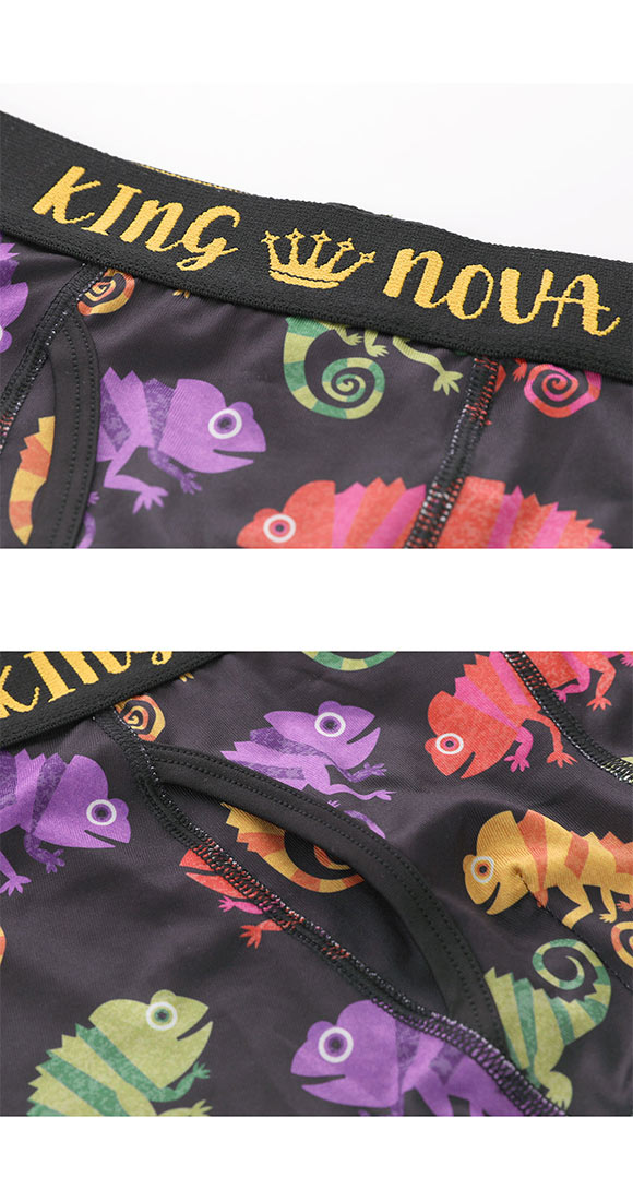 キングノバ カラフルカメレオン柄 ボクサーパンツ メンズ 前あき M L LL ストレッチ プリント 大きいサイズ KING NOVA ギフト