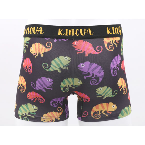 キングノバ カラフルカメレオン柄 ボクサーパンツ メンズ 前あき M L LL ストレッチ プリント 大きいサイズ KING NOVA ギフト