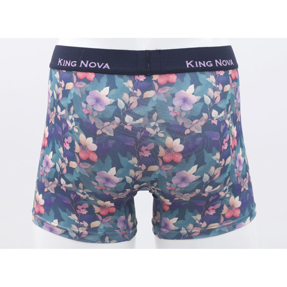 キングノバ ファンタジックフラワー柄 ボクサーパンツ メンズ 前あき  M L LL ストレッチ プリント 大きいサイズ KING NOVA