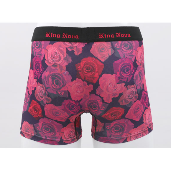キングノバ ローズ柄 ボクサーパンツ メンズ 前開き M L LL ストレッチ プリント 大きいサイズ KING NOVA ギフト プレゼント