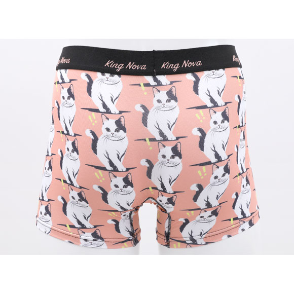 キングノバ ねこ柄 ボクサーパンツ メンズ 前あき M L LL ストレッチ プリント 大きいサイズ 贈り物 ギフト KING NOVA