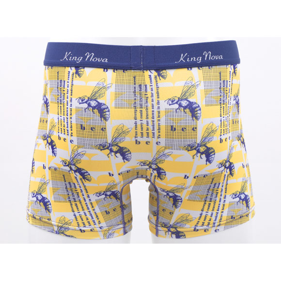 キングノバ ハチ柄 ボクサーパンツ メンズ 前あき M L LL ストレッチ プリント 大きいサイズ 贈り物 ギフト KING NOVA