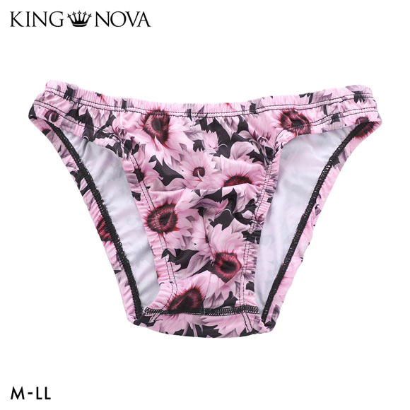キングノバ ひまわり柄 ビキニ フルバック メンズ 前とじ M L LL パンツ ブリーフ ブーメラン KING NOVA クリスマス バレンタイン
